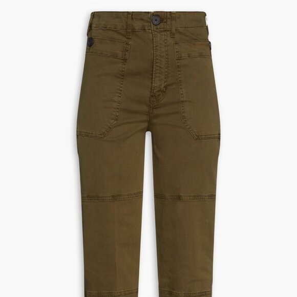 FRAME Cropped stretch-cotton twill cargo pants - Picture 1 of 7